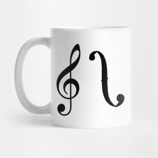 G clef and F (Black) Mug